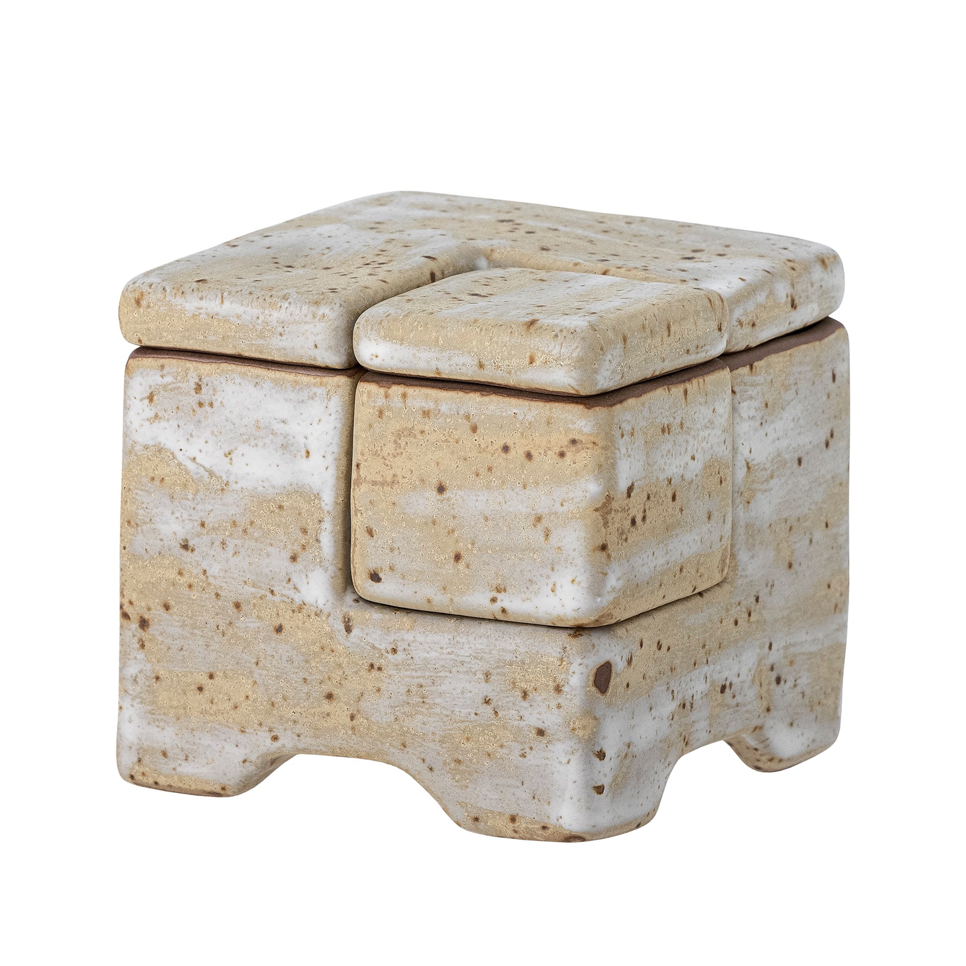 Dekorační kameninové mini boxy Madox 8x8 cm šedé_0