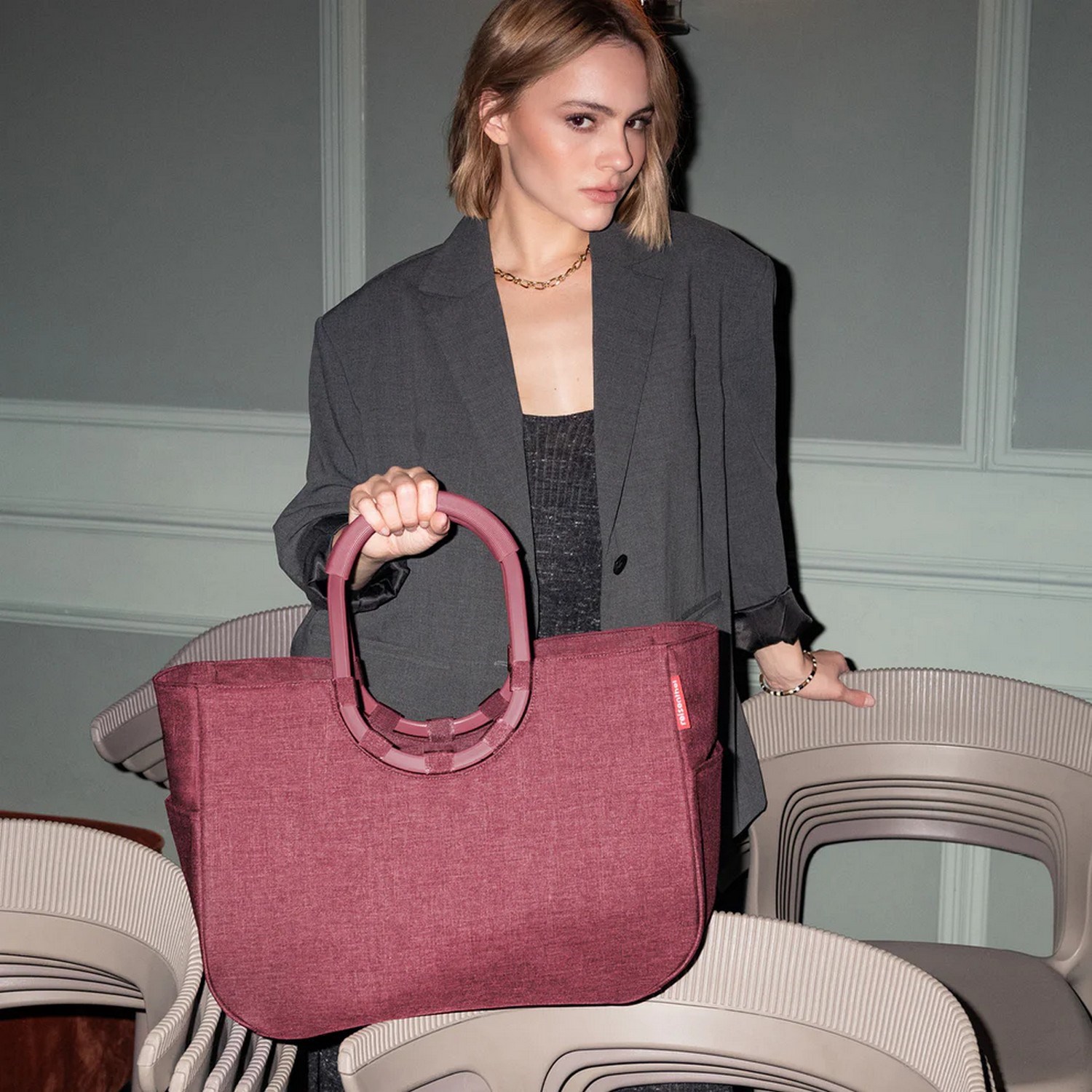 Módní taška Reisenthel Loopshopper L twist maroon_1