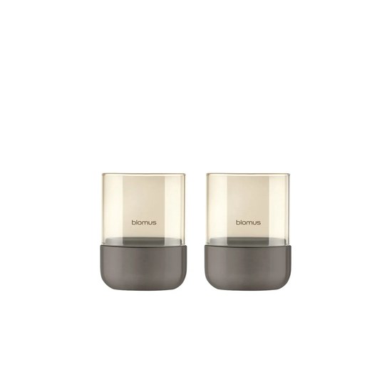 Nerezový svícen na čajovou svíčku Blomus CALMA V.9cm SET/2ks pálený kov_1