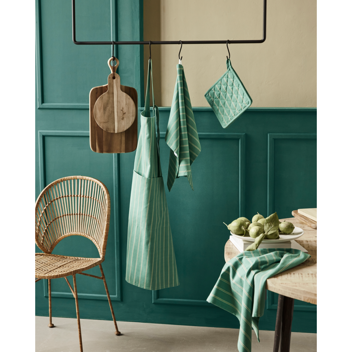 Bavlněná zástěra House Doctor CHEF 90x90cm zelená_0