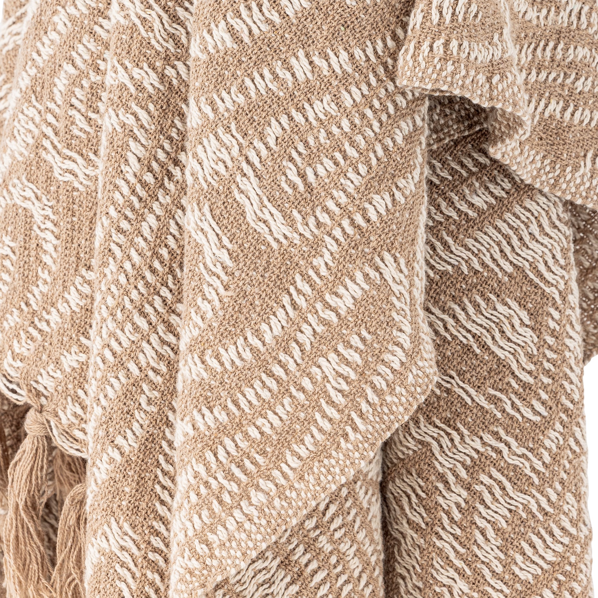 Pléd z recyklované bavlny OKAPI 160x130cm sv.hnědý_1