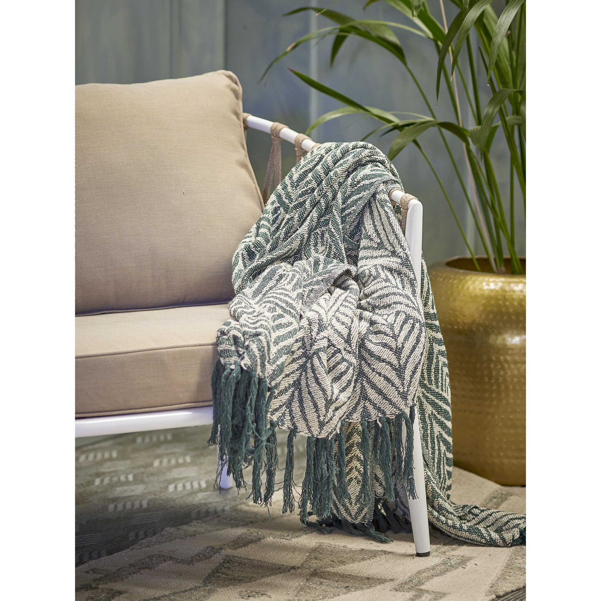 Pléd z recyklované bavlny UGENTO 160x130cm zelený_3