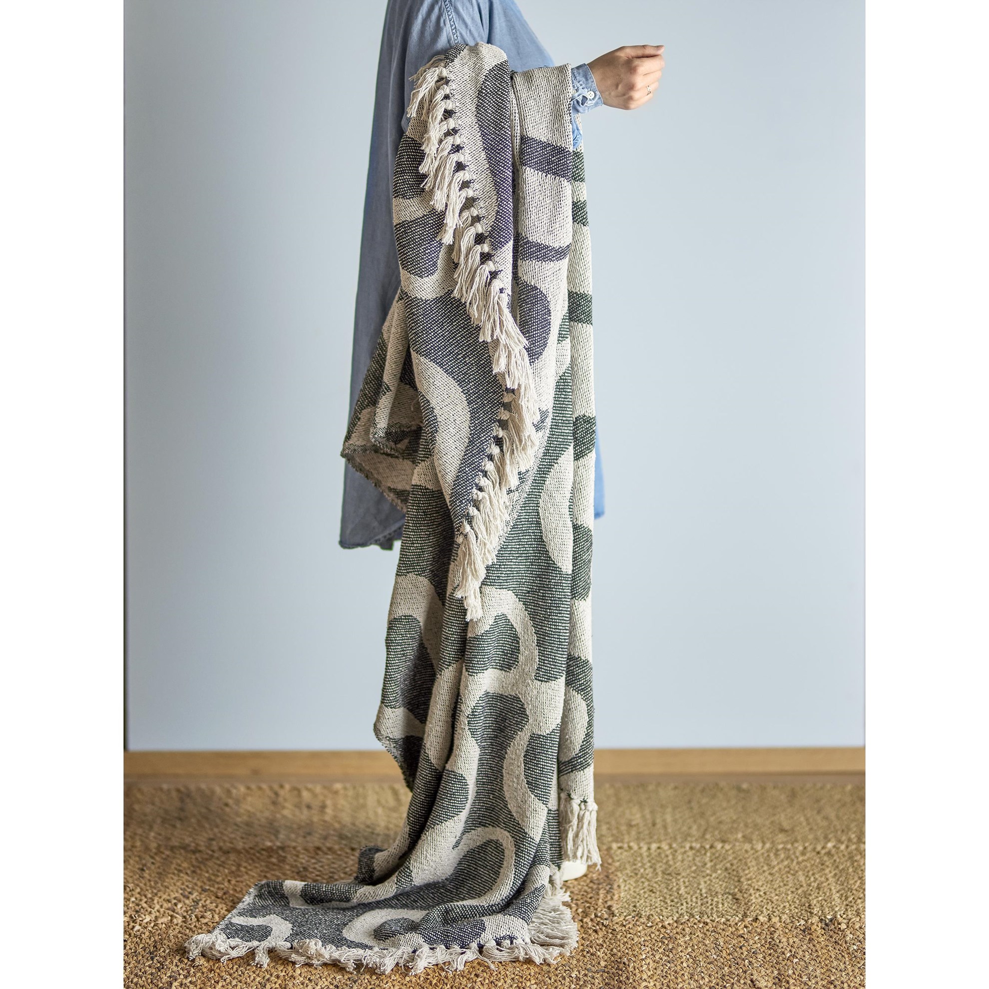 Pléd z recyklované bavlny SALOBRE 160x130cm černý_2