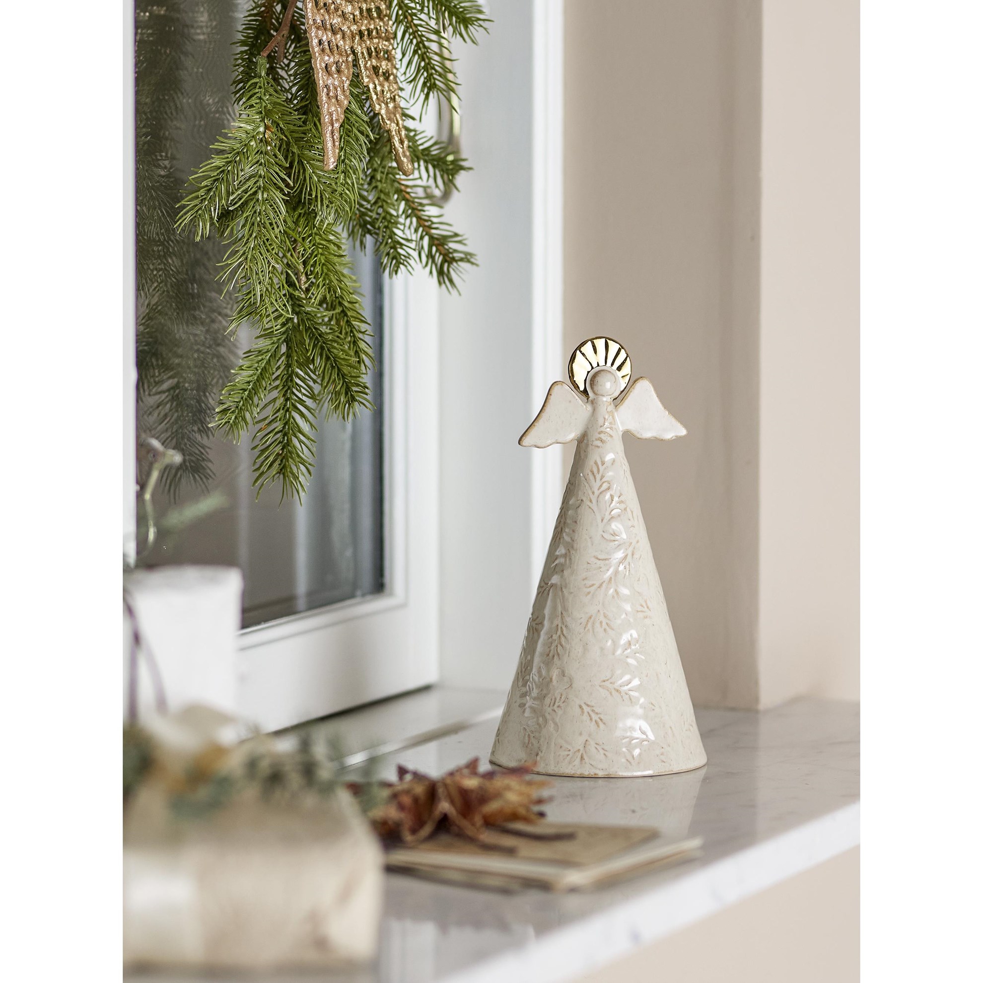 Kameninový dekorační anděl LIZA V.20cm přírodní_0