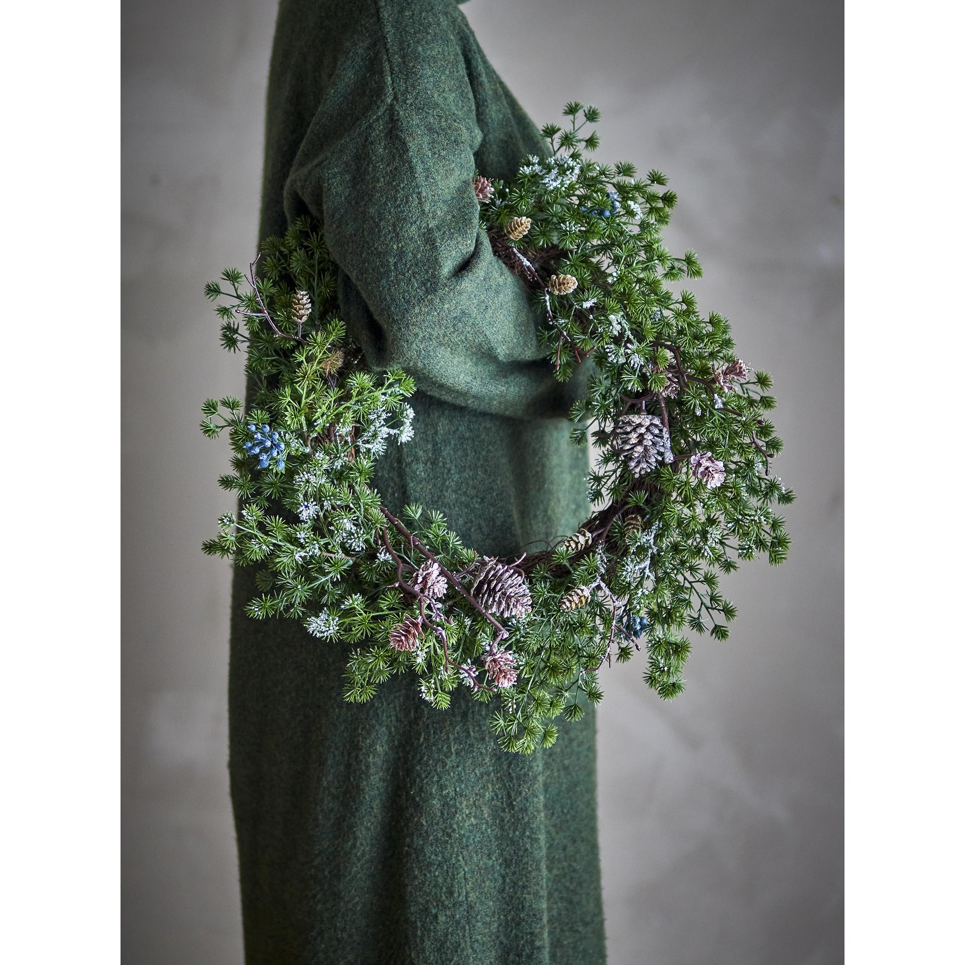 Umělý cedrový věnec P.50cm zelený_0