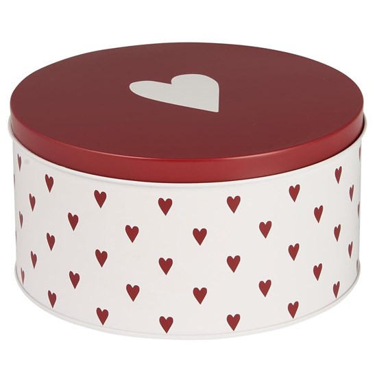 Plechová dóza s víčkem s motivem srdce P.16,8 cm_0