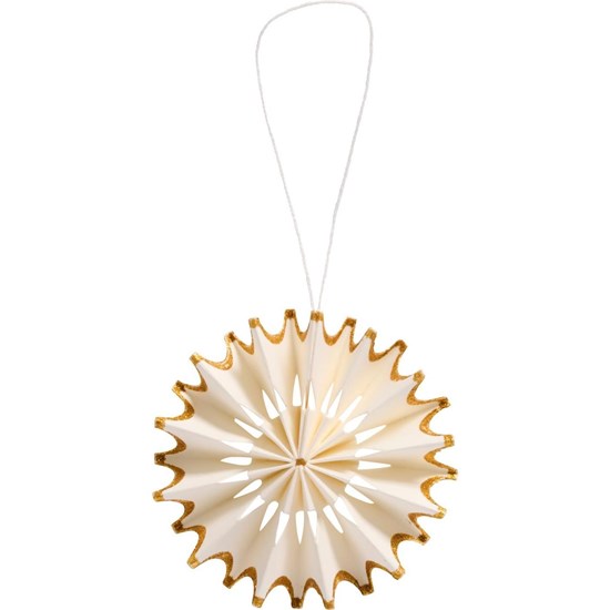 Papírová vločka na zavěšení Ib Laursen Stella P.9 cm bílo-zlatá_0