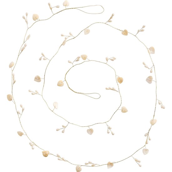 Girlanda s korálky ve tvaru srdce Ib Laursen D.180 cm bílá_0