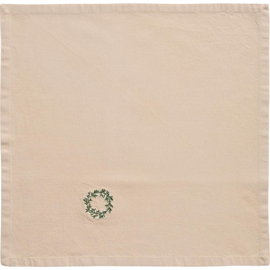 Bavlněný ubrousek s výšivkou Tradition Ib Laursen 40x40 cm béžový_0