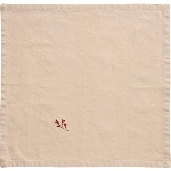 Bavlněný ubrousek s výšivkou Tradition Ib Laursen 40x40 cm béžový_0