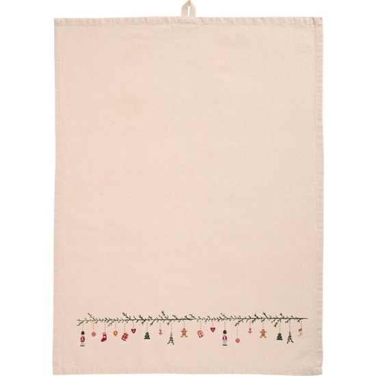 Kuchyňská utěrka Julius Ib Laursen 70x50 cm přírodní s vánočním motivem_0