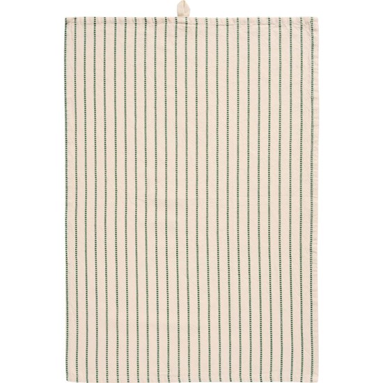Kuchyňská utěrka Orla Ib Laursen 70x50 cm přírodní se zelenými tkanými pruhy_0