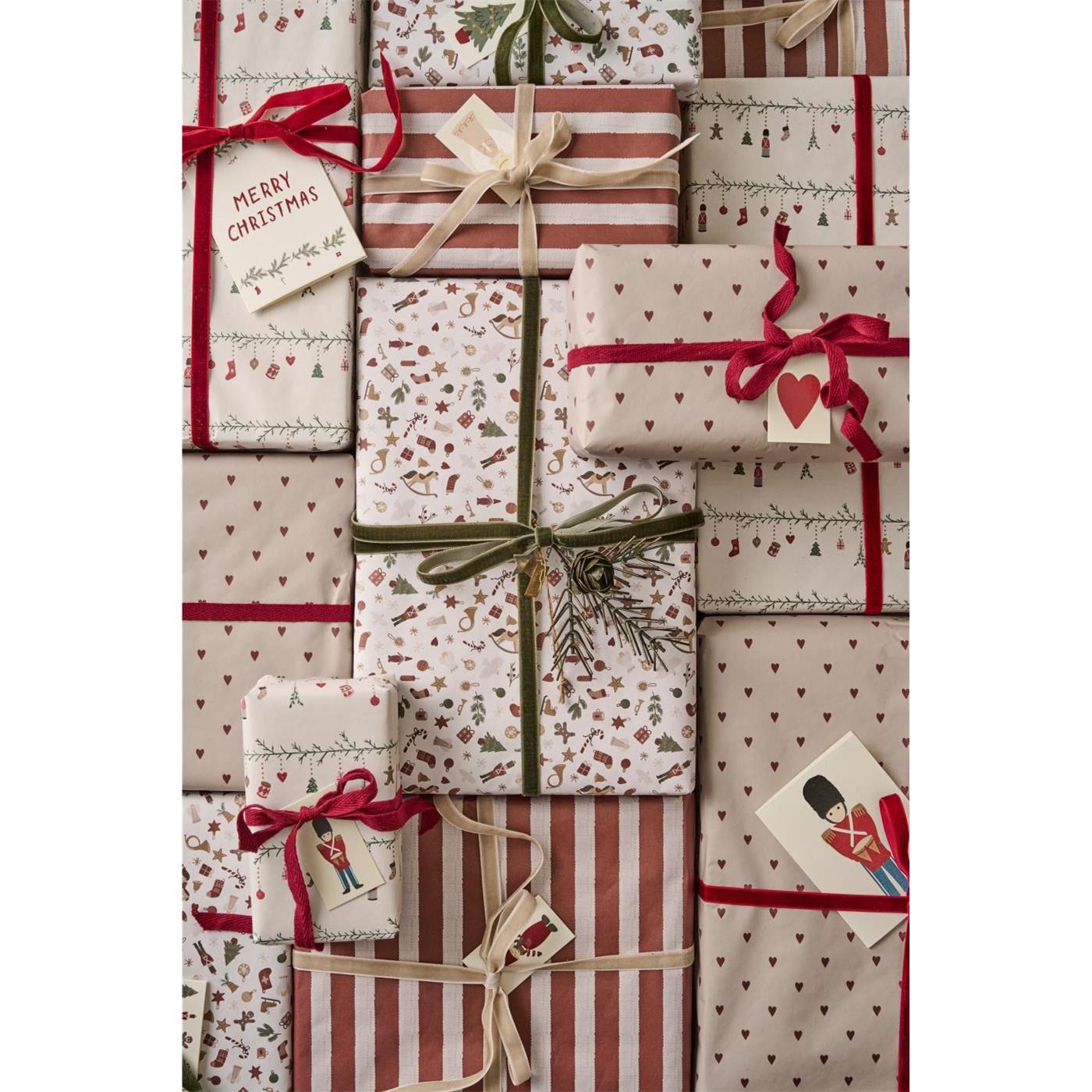 Papírový sáček Ib Laursen V.28,5 cm červené pruhy_0