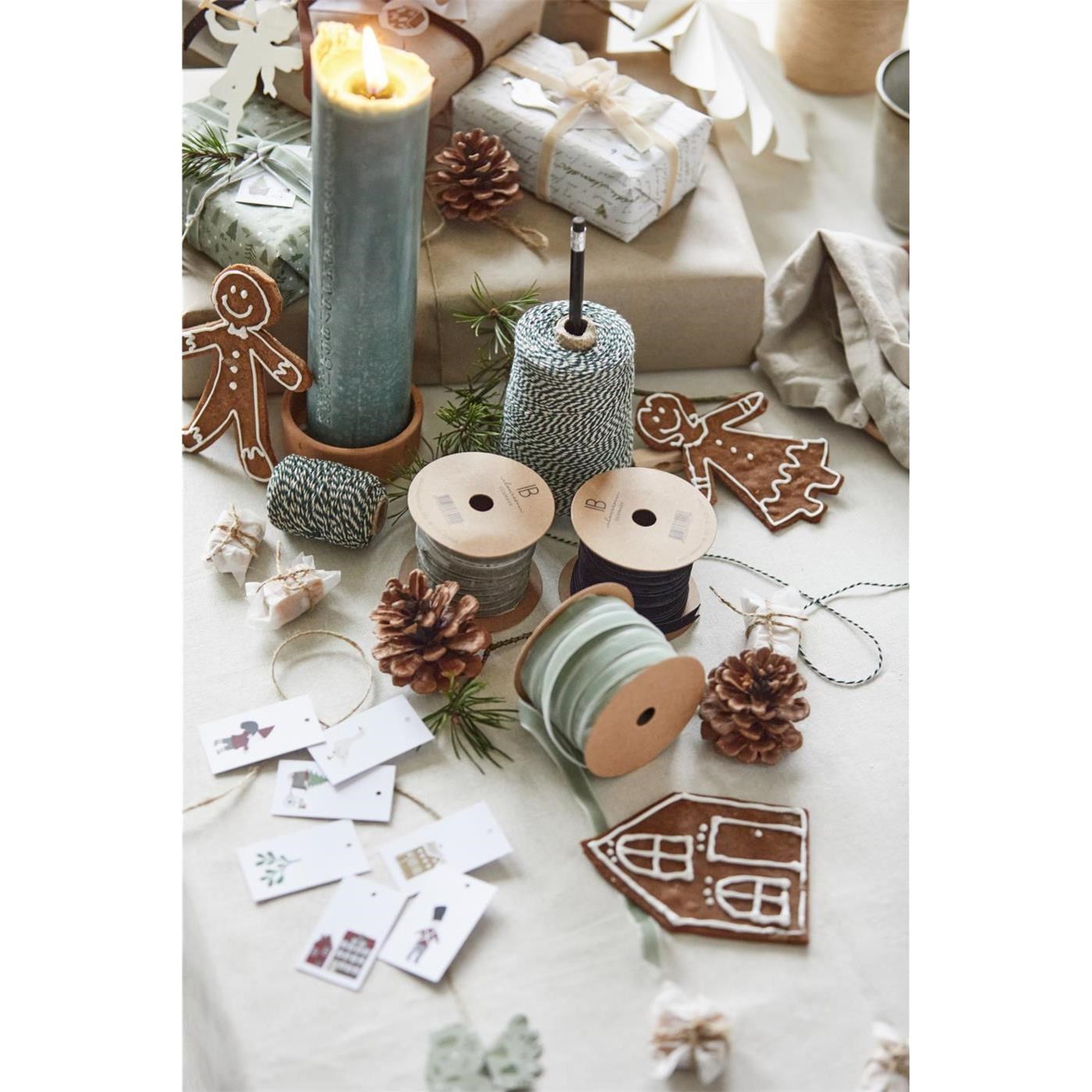 Sametová stuha na cívce Ib Laursen 10 m dusty green_0