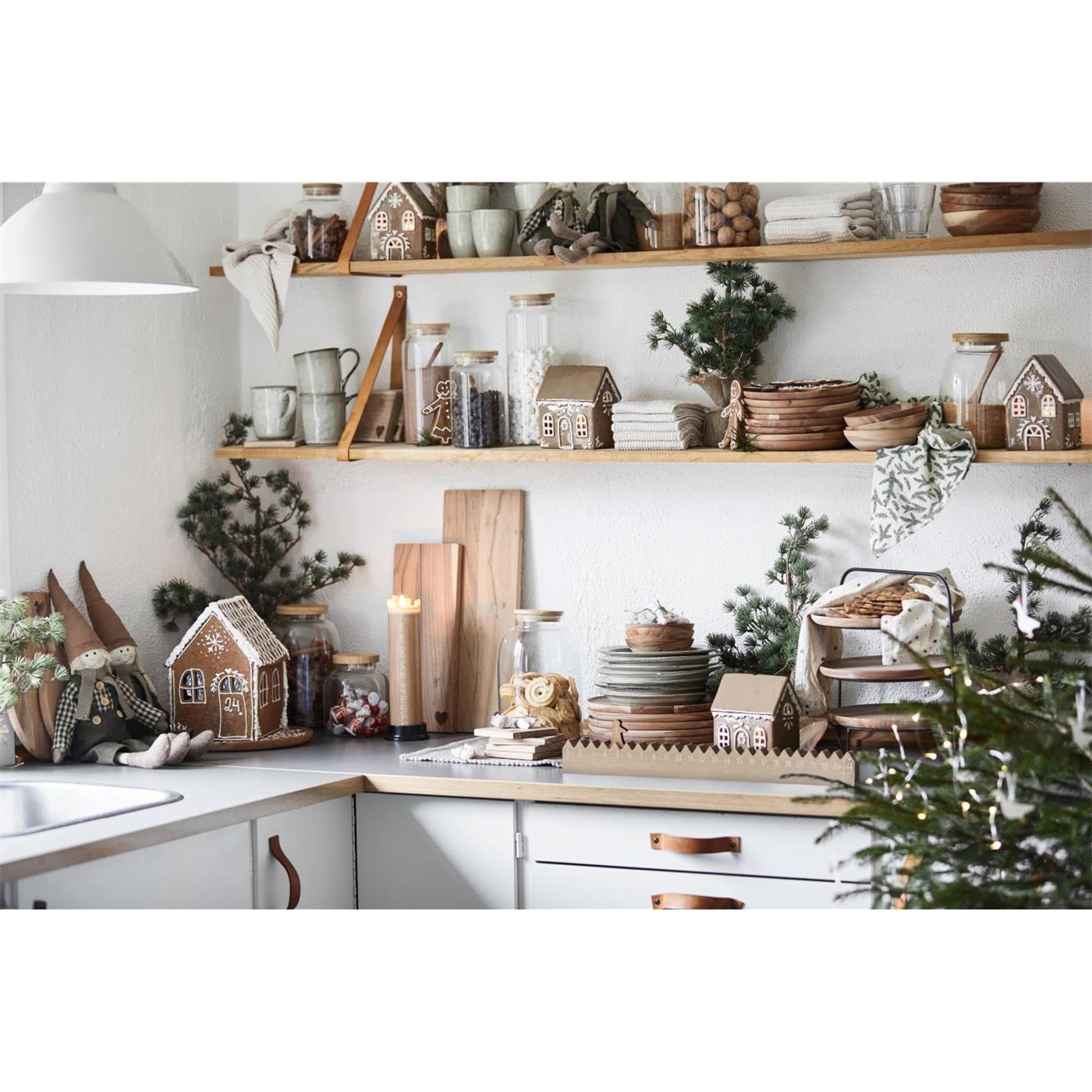 Domeček pro čajovou svíčku Ib Laursen vločka hnědý V.15,5 cm_0