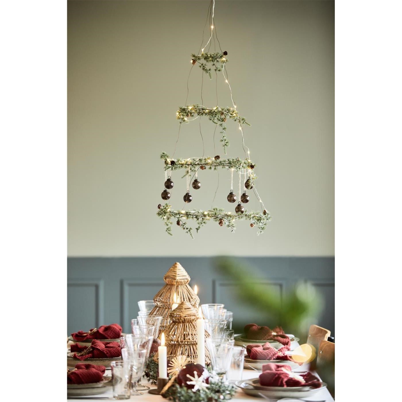 Umělá dekorace/girlanda Ib Laursen cedr se šiškami D.180 cm_2