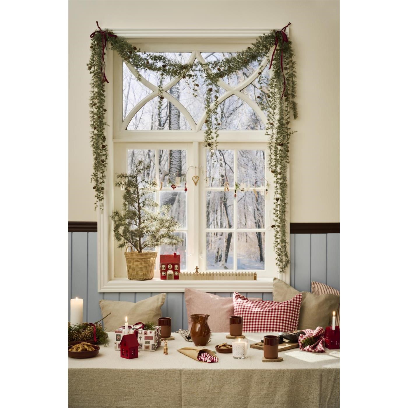 Umělá dekorace/girlanda Ib Laursen cedr se šiškami D.180 cm_5