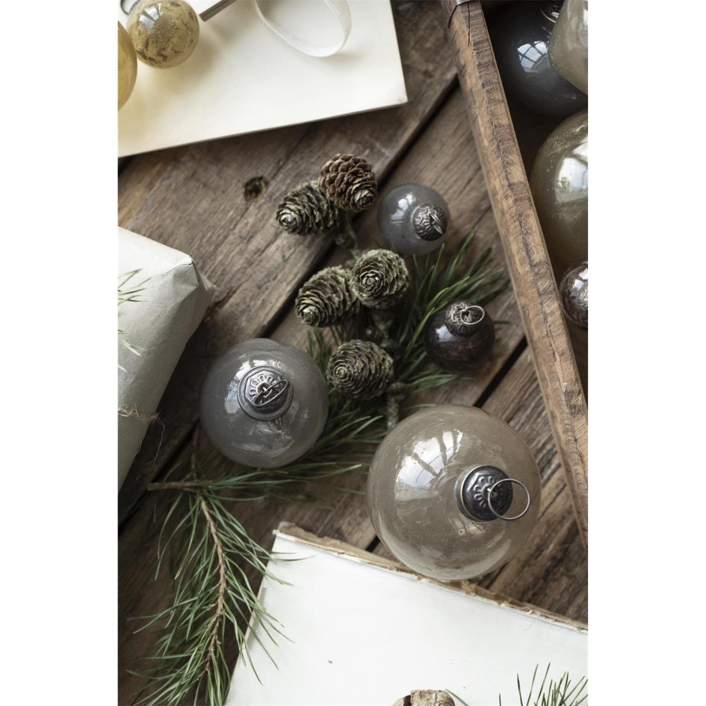 Skleněné vánoční ozdoby Ib Laursen P.3,3 cm SET/8ks moka_2