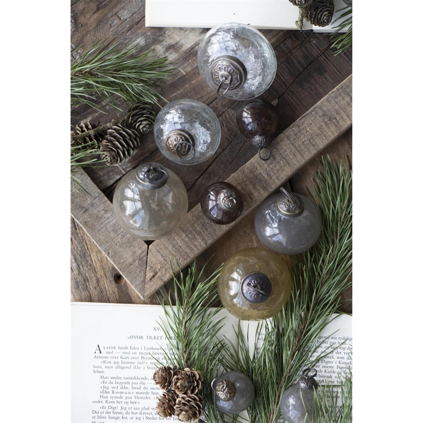 Skleněné vánoční ozdoby Ib Laursen P.3,3 cm SET/8ks moka_3