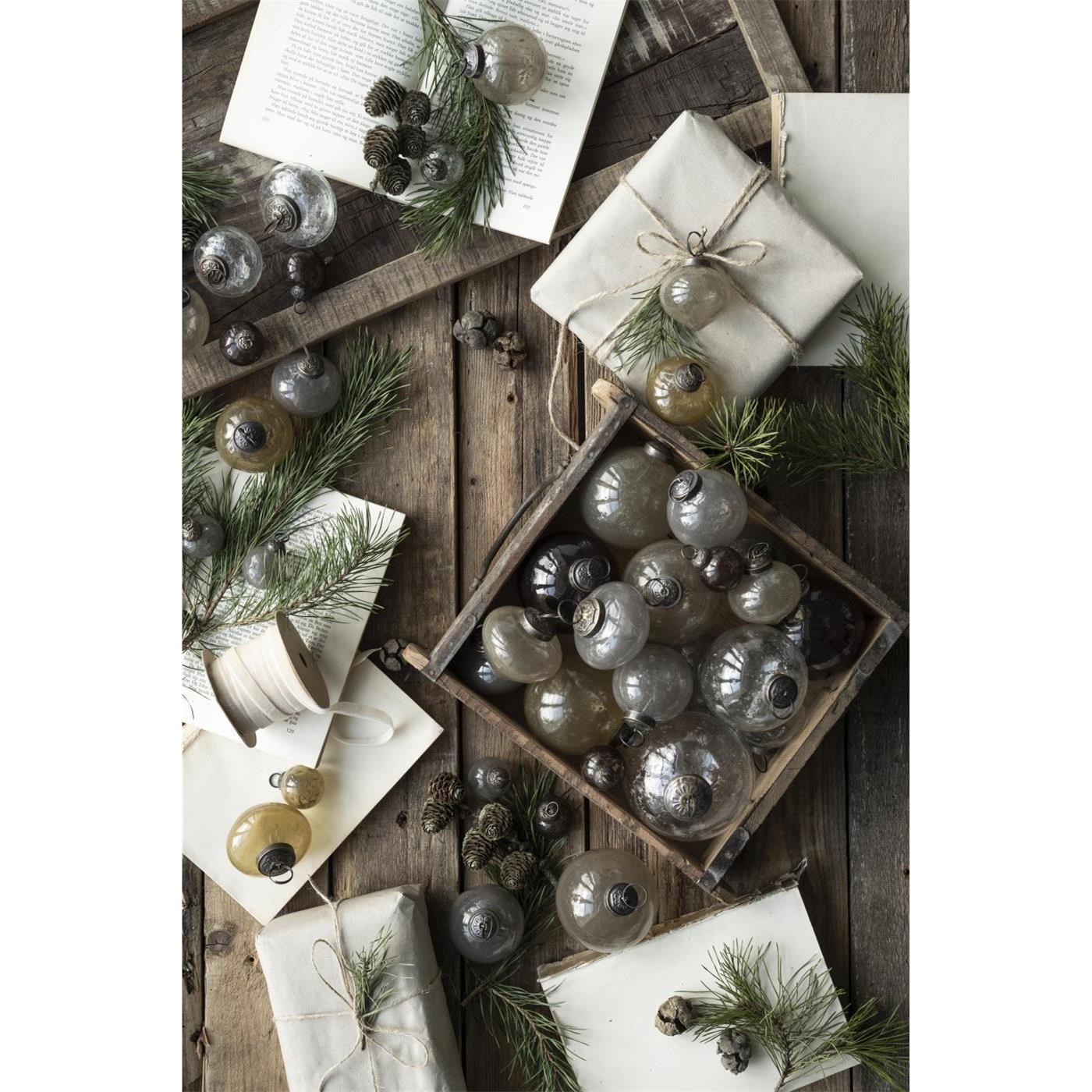 Skleněné vánoční ozdoby Ib Laursen P.3,3 cm SET/8ks moka_4