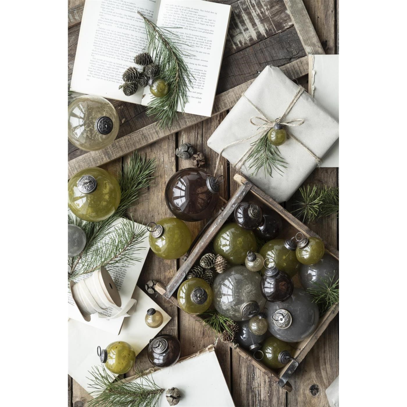 Skleněné vánoční ozdoby Ib Laursen P.3,3 cm SET/8ks šedé_2