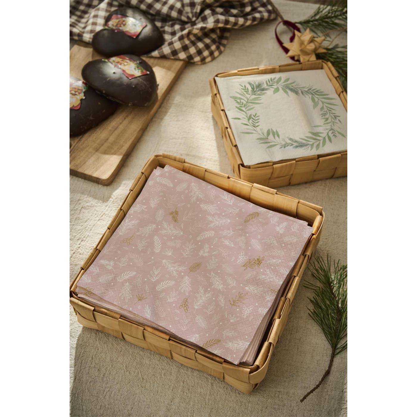 Papírové ubrousky Ib Laursen s motivem věnce SET/20ks bílé_2