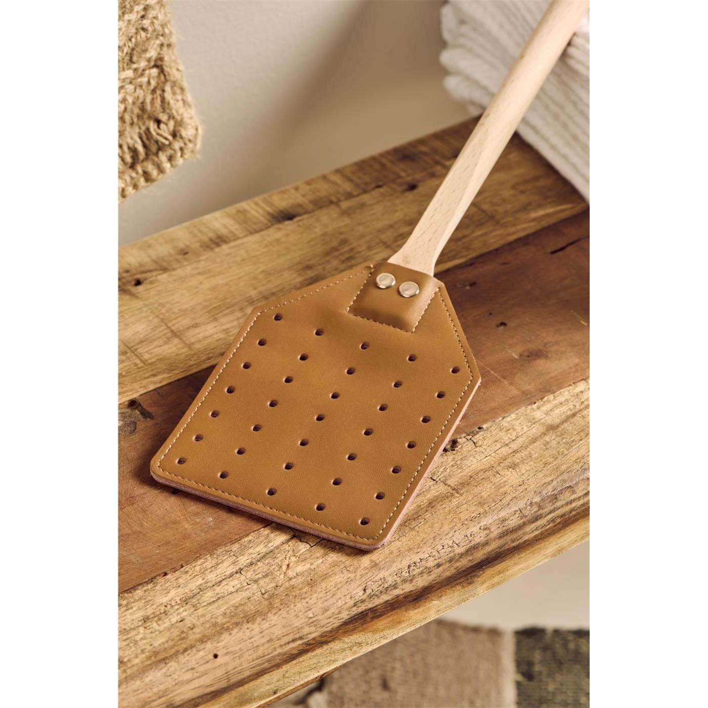 Plácačka na mouchy Ib Laursen s kůží D.49,5 cm_0