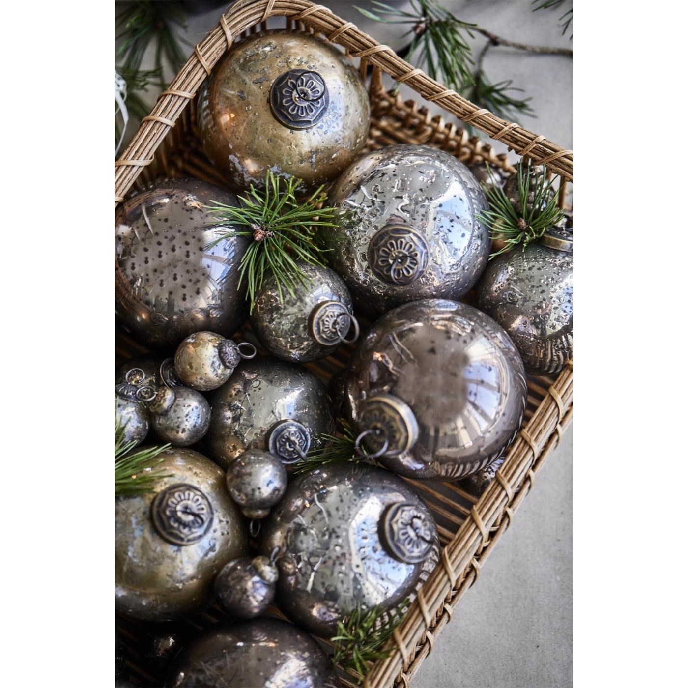 Skleněná vánoční ozdoba Ib Laursen P.9,5 cm stříbrná_1