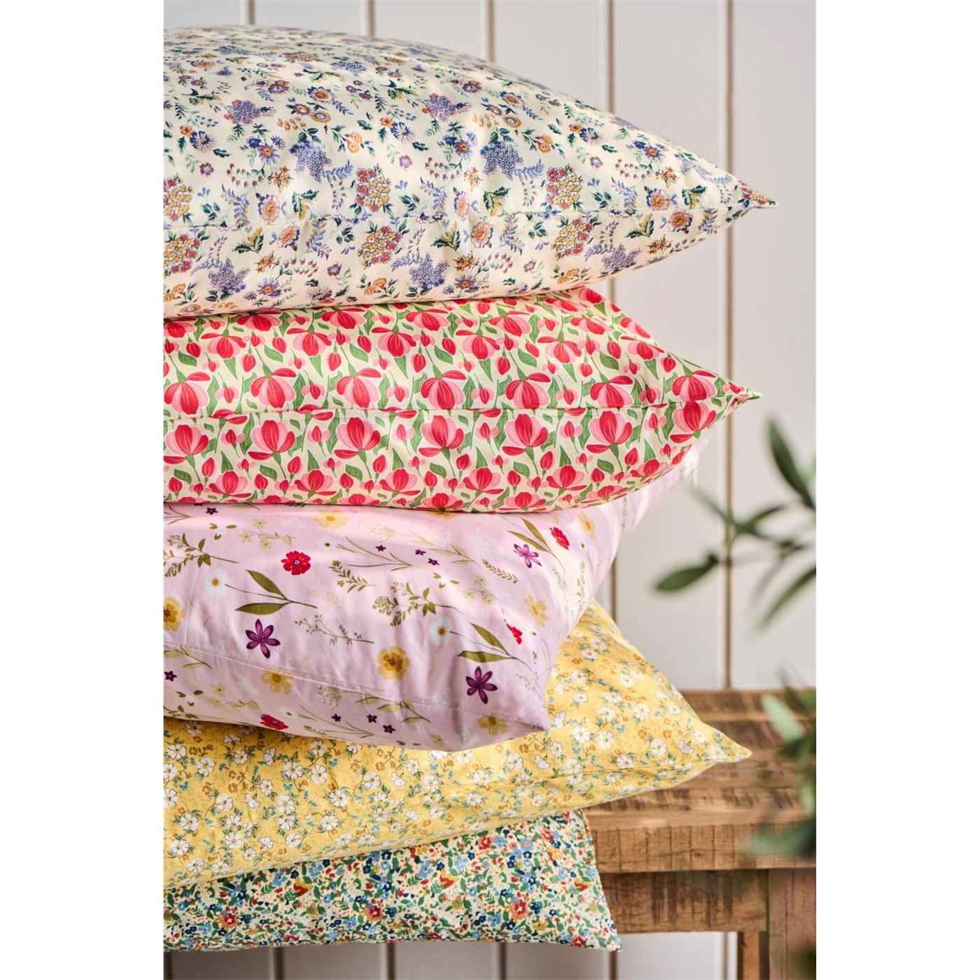 Bavlněný povlak na polštář Ib Laursen s květy 60x60 cm bílý barevné květy_1