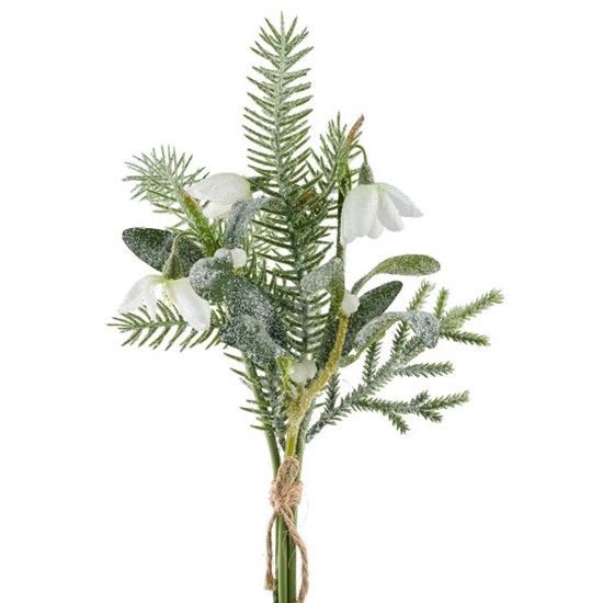 Umělá kytice sněženek 30cm zasněžená_1