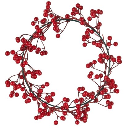 Dekorační věnec z lesních plodů 30cm červený_1