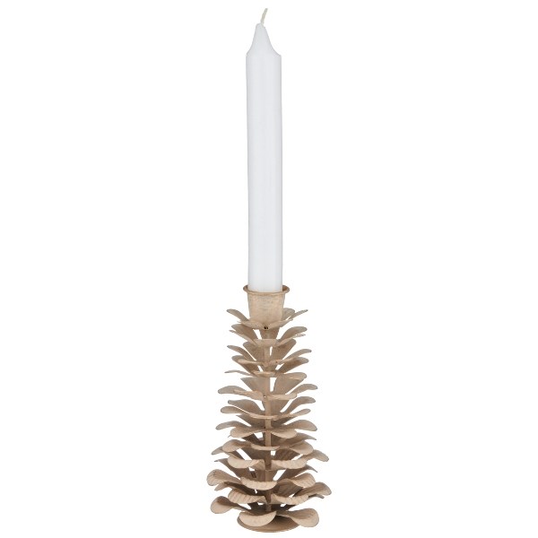 Dekorační kovový svícen V.14cm krémový_0
