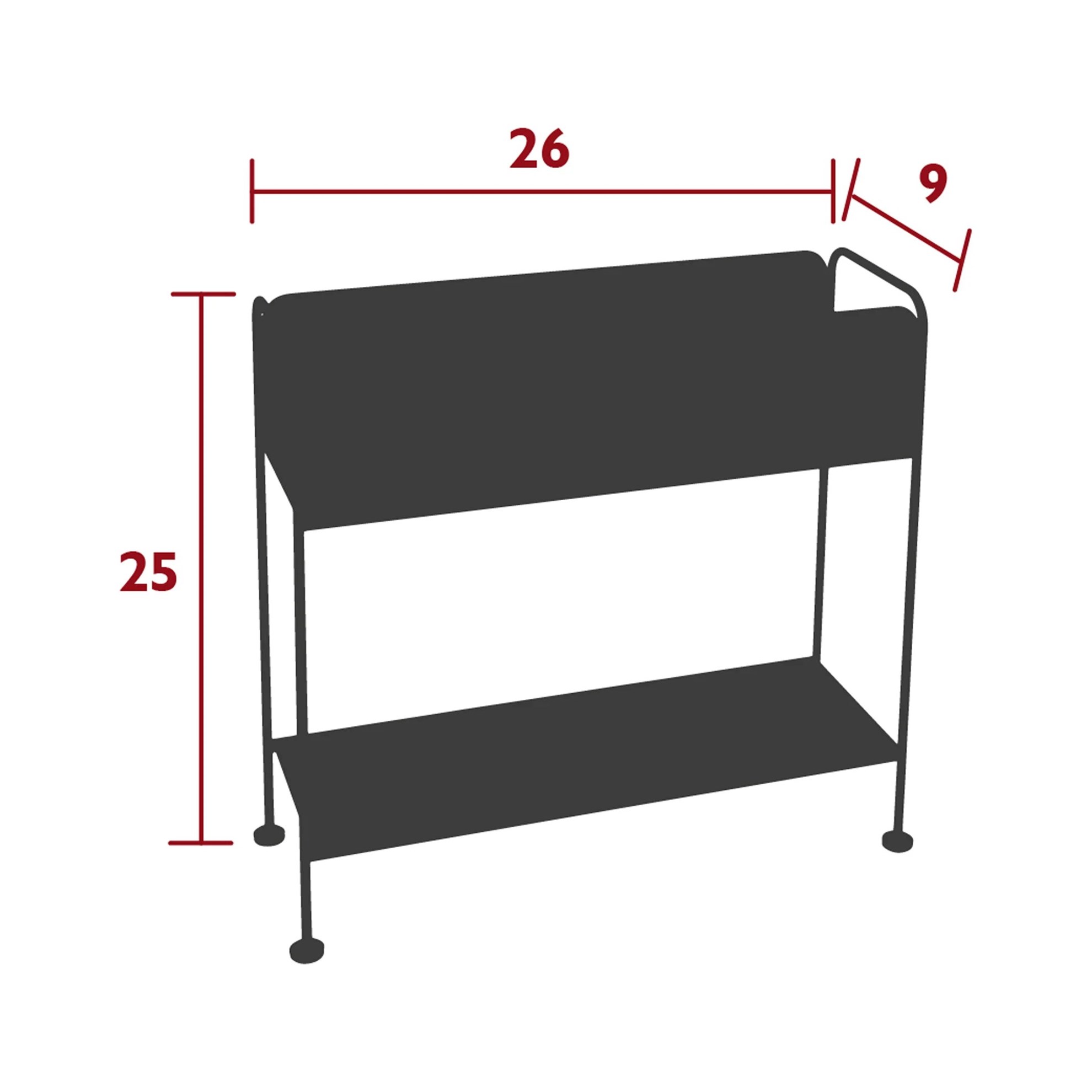 Regál na květináče nebo stolování Fermob PICOLINO V.63cm - Black Cherry_4