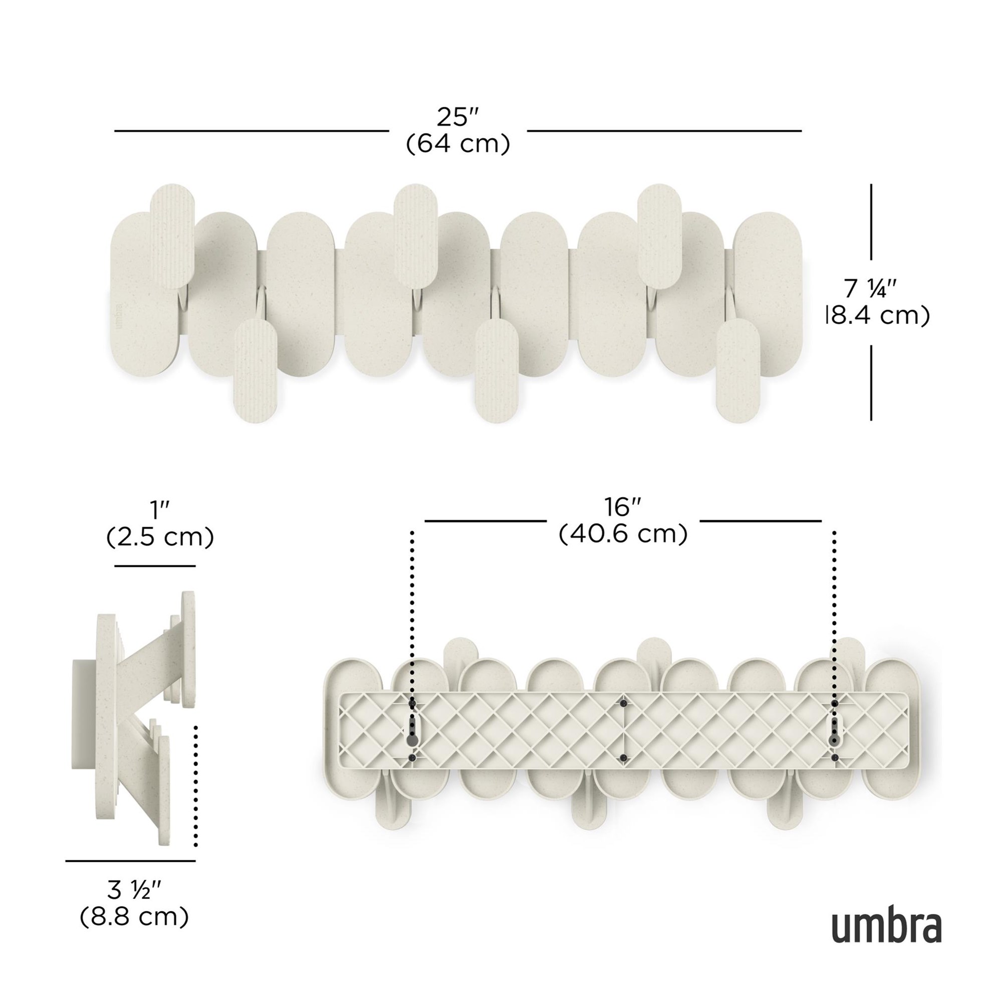Nástěnný věšák Umbra TEMPO 6 pískový_2