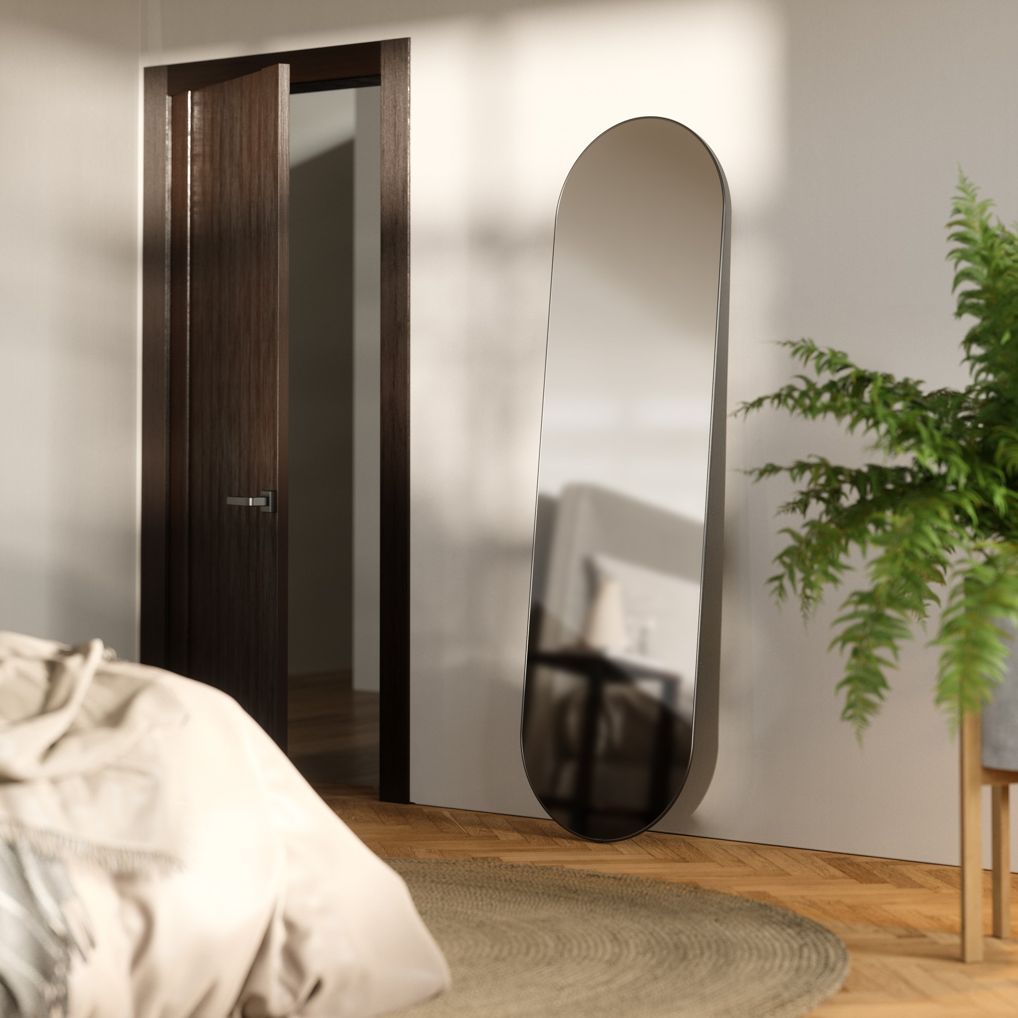 Zrcadlo HUBBA oválné 45x157cm s titanovým lemem_4