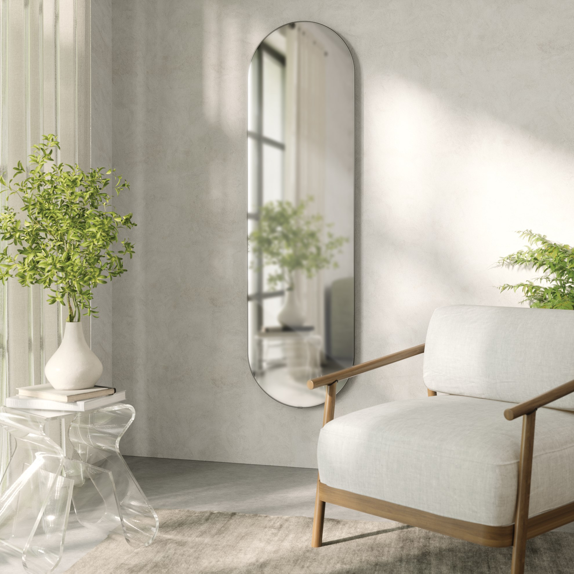 Zrcadlo HUBBA oválné 45x157cm s titanovým lemem_6