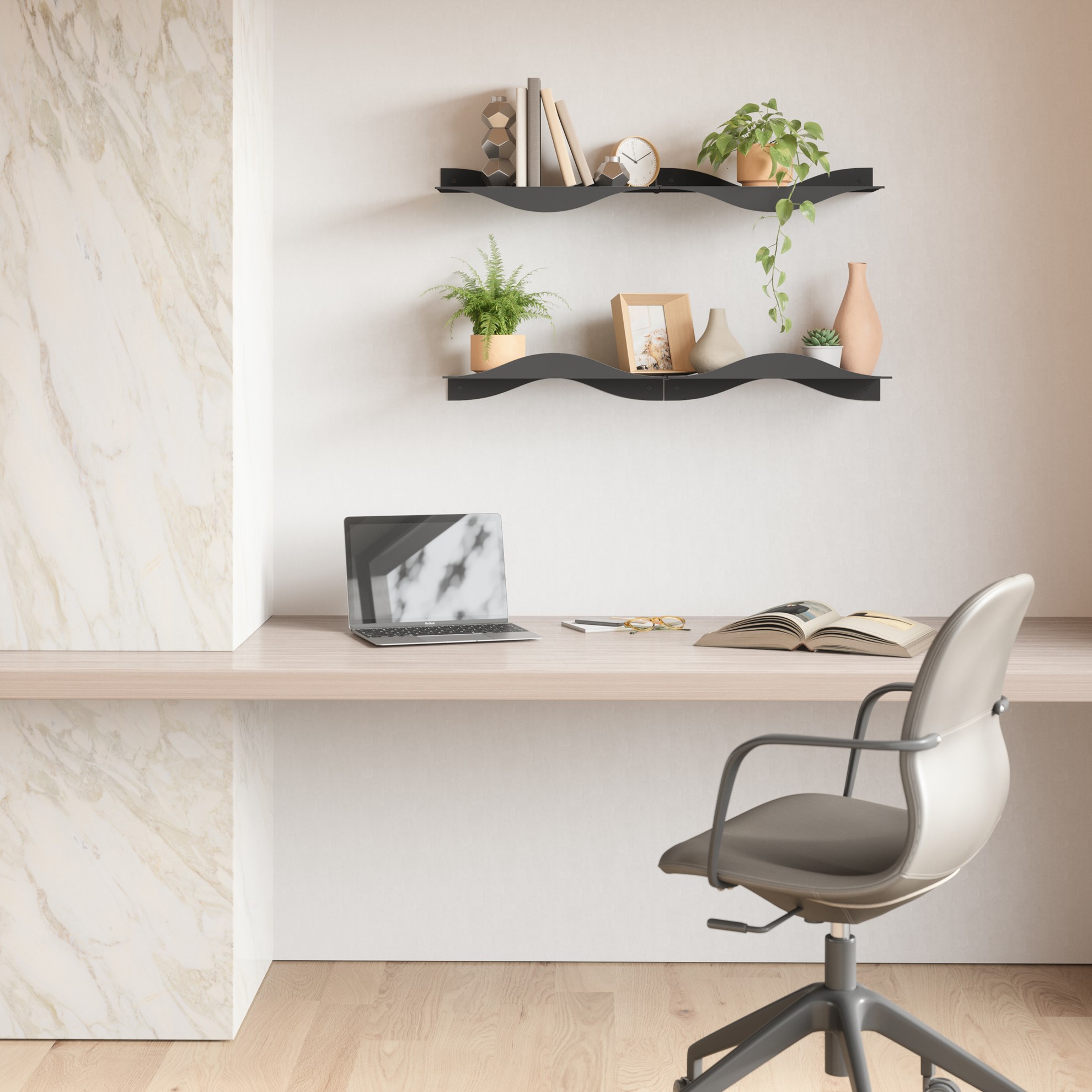 Dekorativní poličky Umbra SURF SET/2ks černé_2