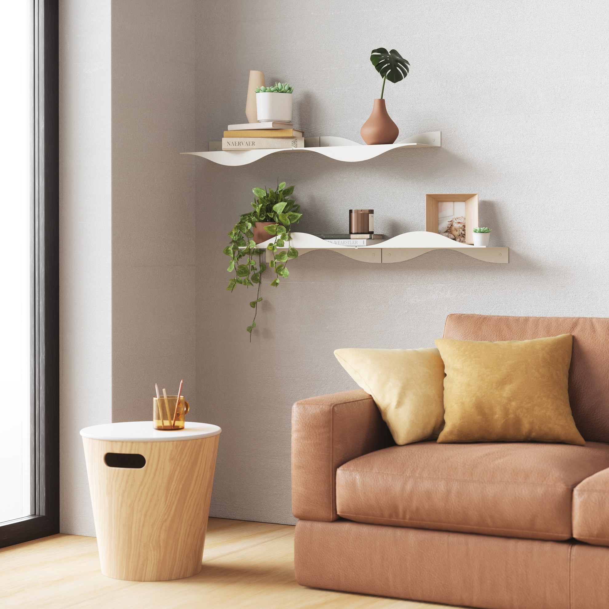 Dekorativní poličky Umbra SURF SET/2ks pískové_3