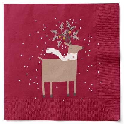 Papírové ubrousky 33x33cm BAL/20ks červené s potiskem_0