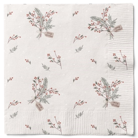 Papírové ubrousky 33x33cm BAL/20ks krémové s potiskem_0