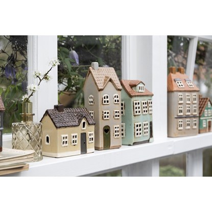 Keramický domeček pro T-light V.23cm šedý_0