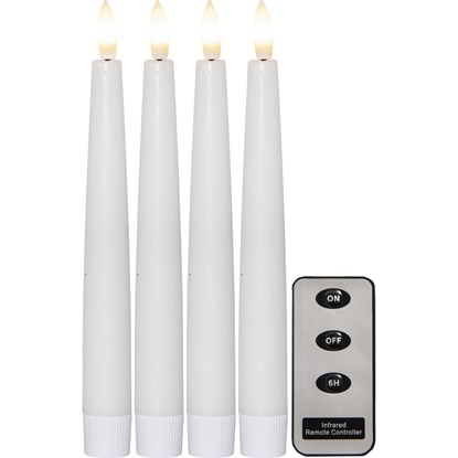 4x LED adventní svíčka FLAMME SLIM V.20 cm bílá_0