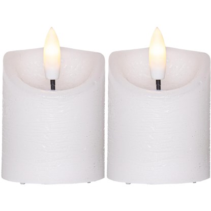 2x LED svíčka FLAMME RUSTIC 7,5 cm bílá_0