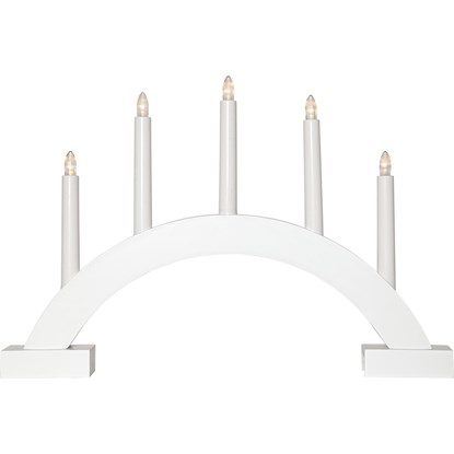 Vánoční dřevěný svícen na baterie ABBE bílý_0