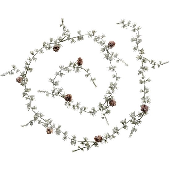 Umělá cedrová girlanda s šiškami a umělým sněhem Ib Laursen 180 cm_0