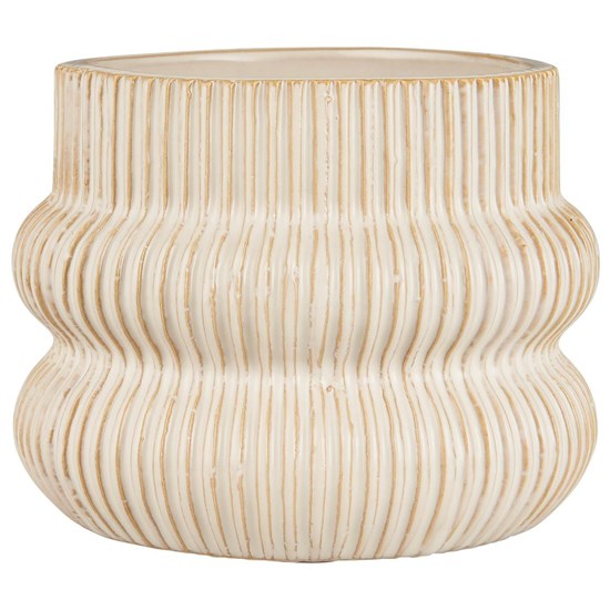 Květináč/váza rýhovaný Ib Laursen P.13,5 cm krémový_2