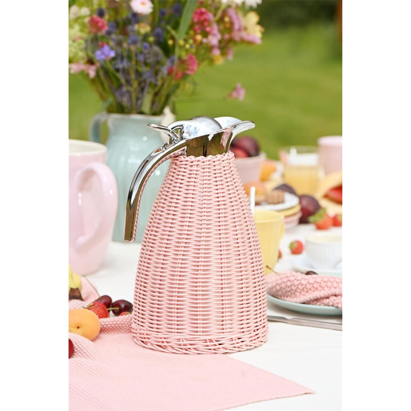 Termoska s polyratanovým opletem Ib Laursen sv. růžová 1,5 l_0