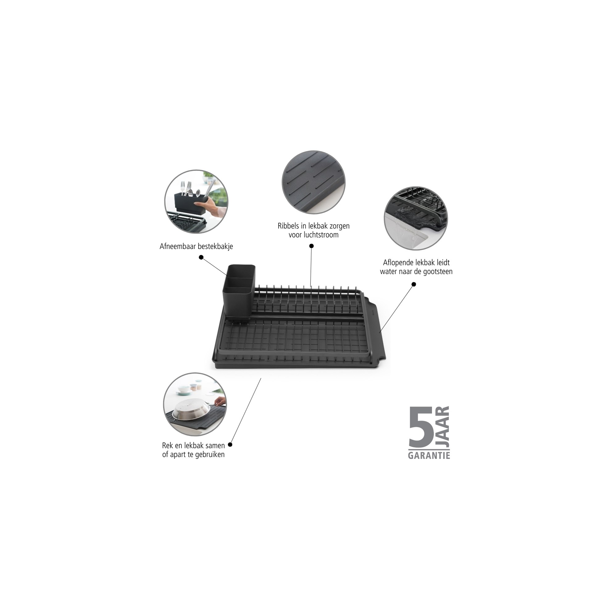 Odkapávač na nádobí Brabantia tmavě šedý_1