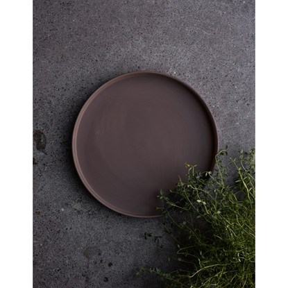 Stylový keramický talíř/podnos GRIMSHULT P.28 cm hnědý_0