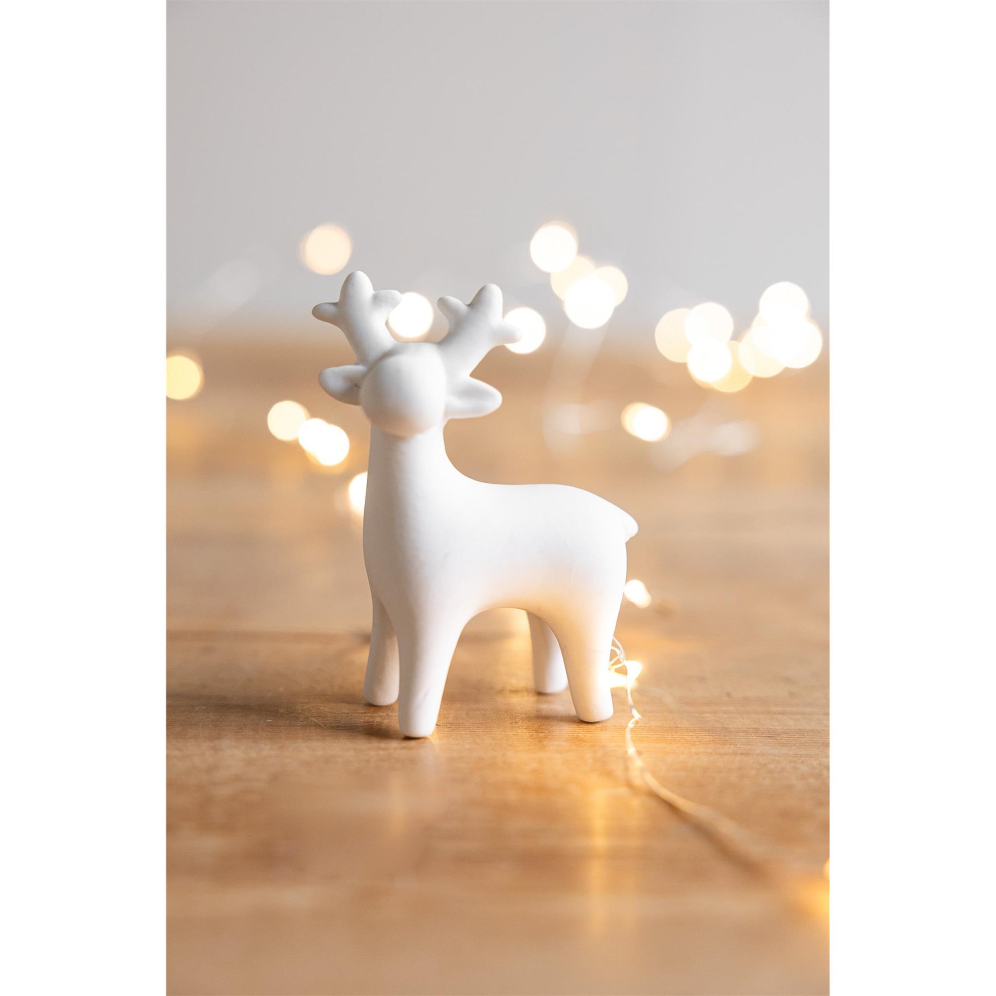 Vánoční sob z matné keramiky STEN medium bílý_2